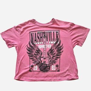 Rebellious-one Womens Pink and Red T-shirt